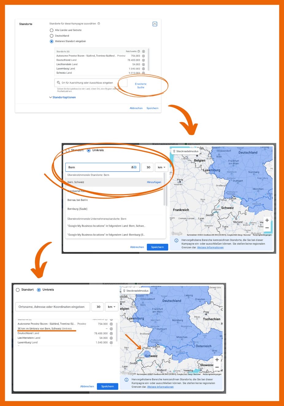So stellst du Standorttargeting in Google Ads auf Basis des Radius ein.