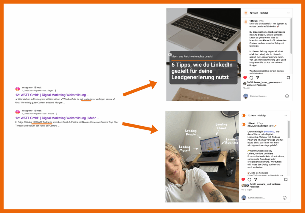 Der Title Link enthält in einigen Fällen scheinbar einen andere Link, als in der Meta Description vermuten lässt.