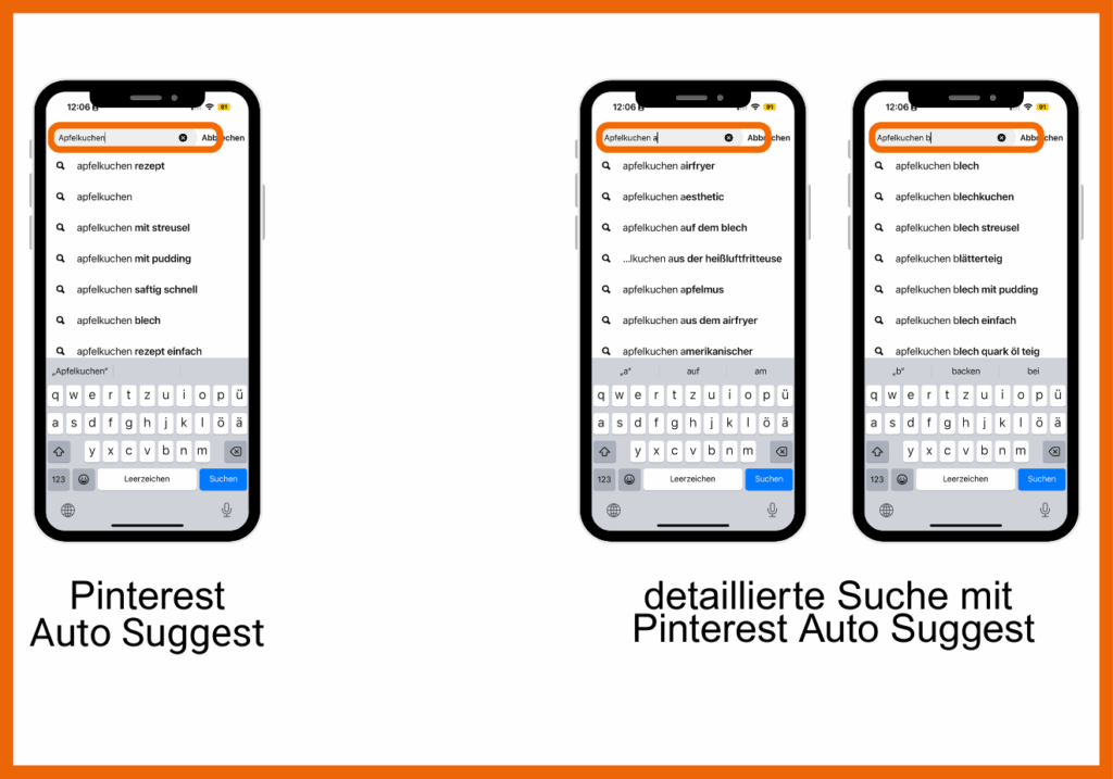 Nutze Pinterest Auto Suggest, um neue Keywordideen zu entdecken