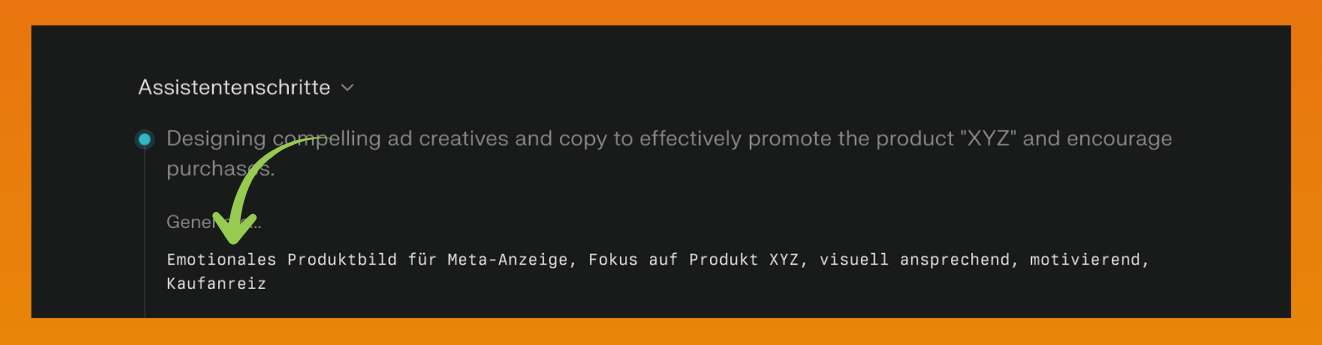 Comet: Prompt eines Bildes einsehen